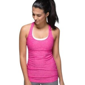 EUC Lululemon Cool Racerback Exercise Workout Tank Top in Heathered Hot Pink